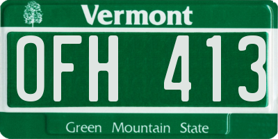 VT license plate OFH413