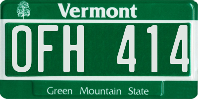 VT license plate OFH414