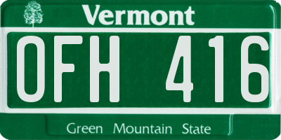 VT license plate OFH416