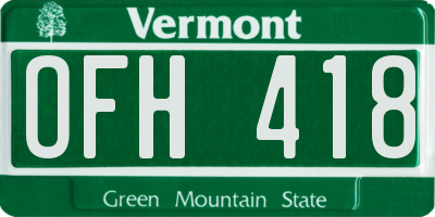 VT license plate OFH418