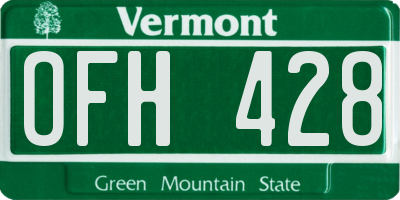 VT license plate OFH428