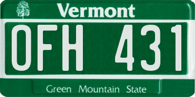 VT license plate OFH431