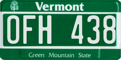 VT license plate OFH438