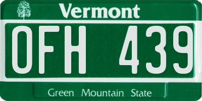 VT license plate OFH439