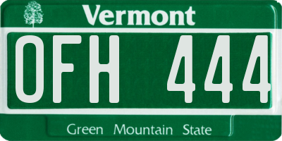 VT license plate OFH444