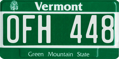 VT license plate OFH448