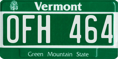 VT license plate OFH464