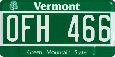 VT license plate OFH466