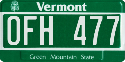 VT license plate OFH477