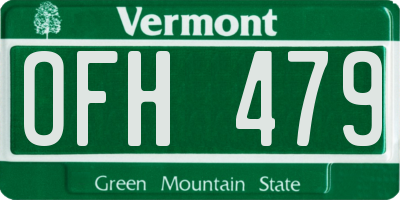 VT license plate OFH479