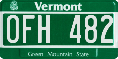 VT license plate OFH482
