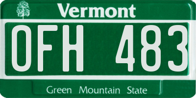 VT license plate OFH483
