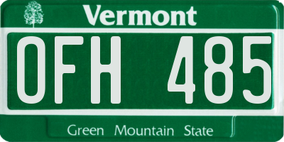 VT license plate OFH485