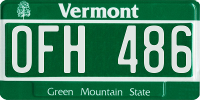 VT license plate OFH486