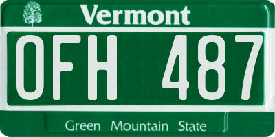 VT license plate OFH487