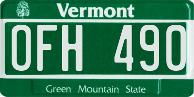 VT license plate OFH490