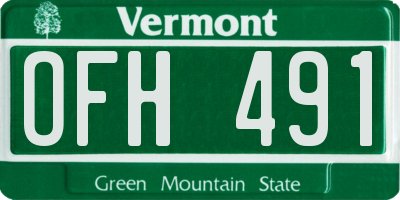 VT license plate OFH491