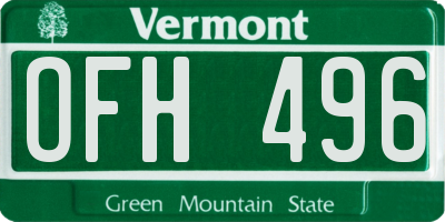 VT license plate OFH496