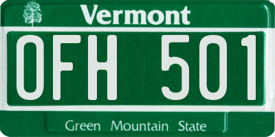 VT license plate OFH501