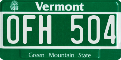 VT license plate OFH504