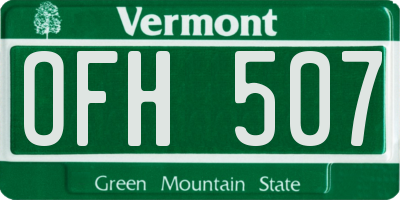 VT license plate OFH507