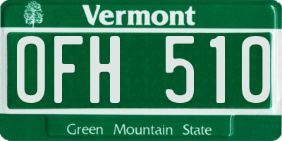 VT license plate OFH510