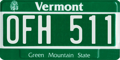 VT license plate OFH511