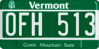 VT license plate OFH513