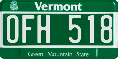 VT license plate OFH518