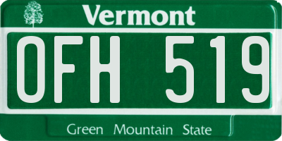 VT license plate OFH519