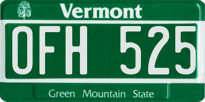 VT license plate OFH525