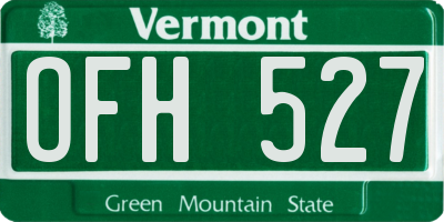 VT license plate OFH527