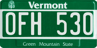VT license plate OFH530