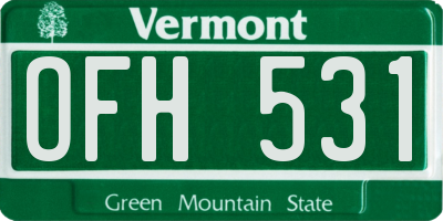 VT license plate OFH531