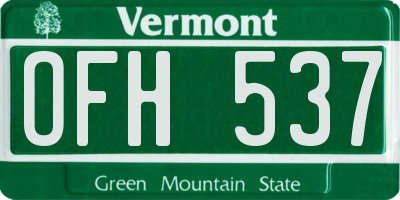 VT license plate OFH537