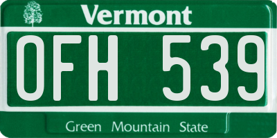 VT license plate OFH539