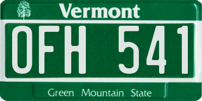 VT license plate OFH541