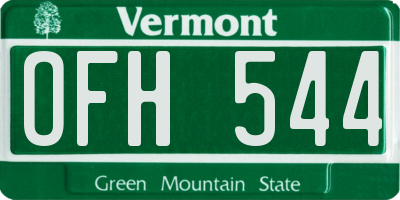 VT license plate OFH544