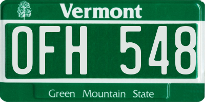 VT license plate OFH548