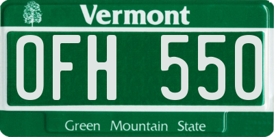 VT license plate OFH550