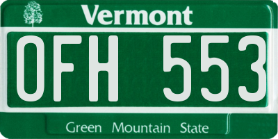 VT license plate OFH553