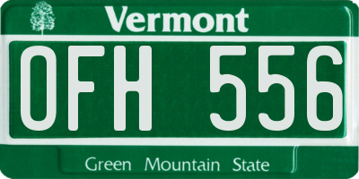 VT license plate OFH556