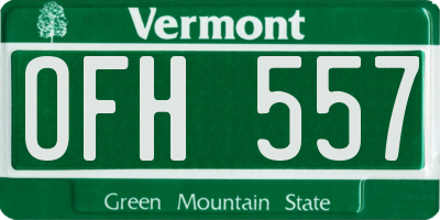 VT license plate OFH557