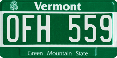 VT license plate OFH559