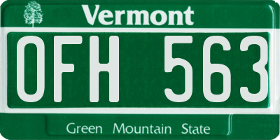 VT license plate OFH563