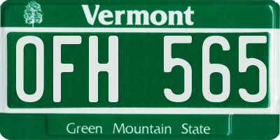 VT license plate OFH565