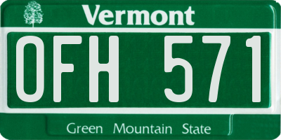 VT license plate OFH571