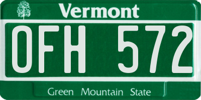 VT license plate OFH572