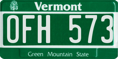VT license plate OFH573