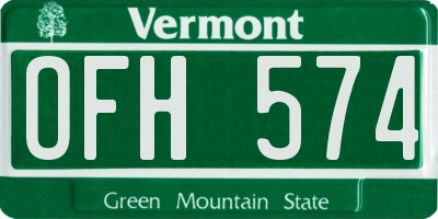 VT license plate OFH574